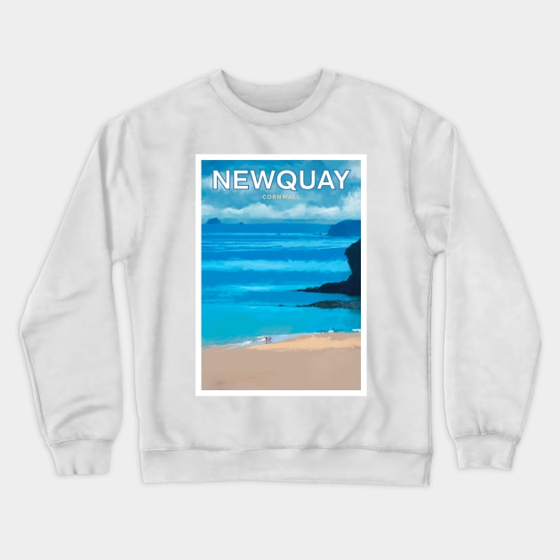 Newquay Cornwall Crewneck Sweatshirt by markvickers41